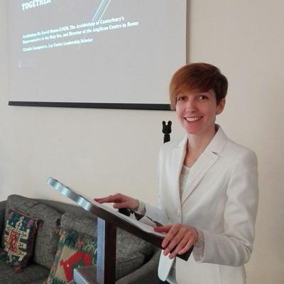 Claudia Giampietro, student, during Vincent Pallotti Institute fall lecture 