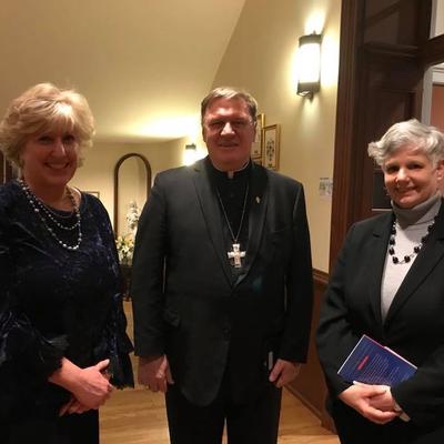 (Left to right): Lay Centre alumna Dr. Dianne Traflet, Cardinal Joseph Tobin and Lay Centre Donna Orsuto. (Photo: Laura Ieraci)